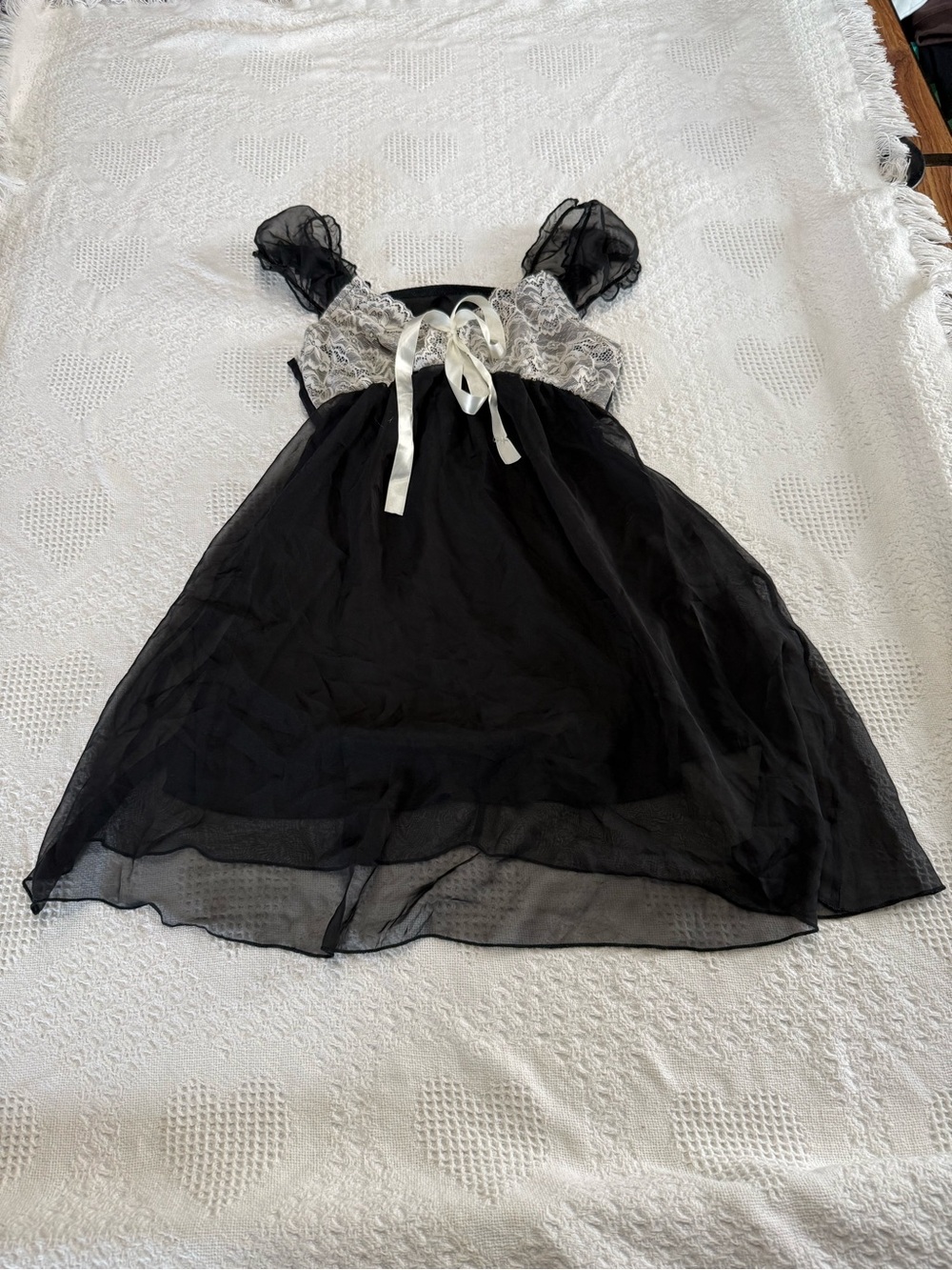 Romwe Black and White Mesh Dress/Nightgown (S)